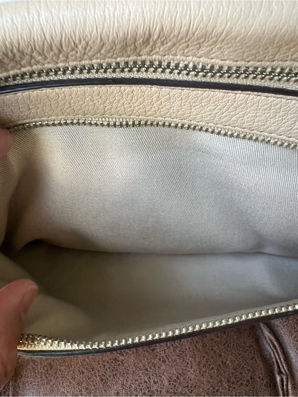 Coach Bleecker Perforated Leather in Beige Wristlet Clutch - Picture 9 of 10